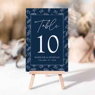 Numéro De Table Mariage minimaliste moderne botanique marine