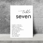 Numéro De Table Mariage minimaliste moderne de typographie noir bl<br><div class="desc">Décorez vos tables mariages avec cette carte moderne et élégante,  avec script moderne,  typographie et texte personnalisé de votre choix. Ajoutez facilement vos propres détails en cliquant sur l'option "personnaliser".</div>
