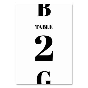 Numéro De Table Mariage minimaliste moderne noir et blanc
