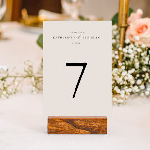 Numéro De Table Mariage minimaliste moderne noir et ivoire