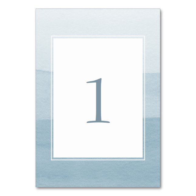 Numéro De Table Mariage Moderne Bleu Poussiéreux (Par défaut)