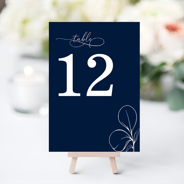 Numéro De Table Mariage Moderne Chic Bleu Nuit (Créateur téléchargé)