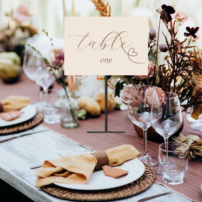 Numéro De Table Mariage moderne Colorblock | Neutre (Créateur téléchargé)