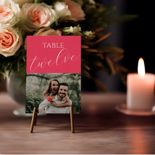 Numéro De Table Mariage moderne coloré rose chaud photo