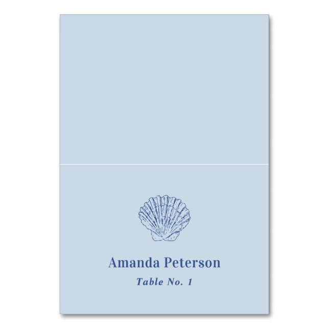 Numéro De Table Mariage Moderne Côtier Bleu Poussiéreux (Par défaut)