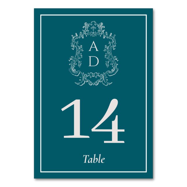 Numéro De Table Mariage Moderne Élégant Floral (Par défaut)