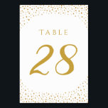 Numéro De Table Mariage moderne Elegant Gold Confetti<br><div class="desc">Numéro de table du Mariage Confetti Or Elégant Moderne. Parfait pour un mariage chic. Pour un look cohérent, VOIR LES ÉLÉMENTS CORRESPONDANTS : https://www.zazzle.com/collections/gold_confetti_wedding_collections-119675945495214345 PERSONNALISER CET ÉLÉMENT (1) Pour plus de personnalisation, cliquez sur le lien "customiser plus loin" et utilisez notre outil de conception pour modifier ce modèle. Vous pouvez...</div>