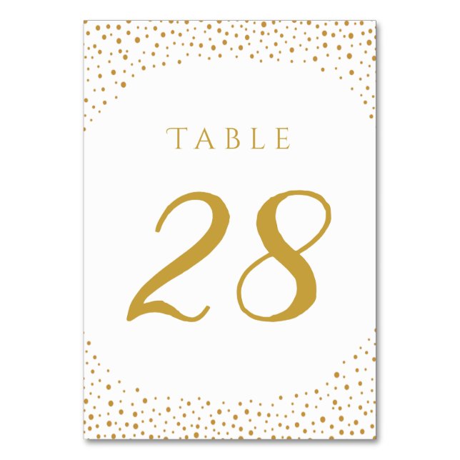 Numéro De Table Mariage moderne Elegant Gold Confetti (Par défaut)