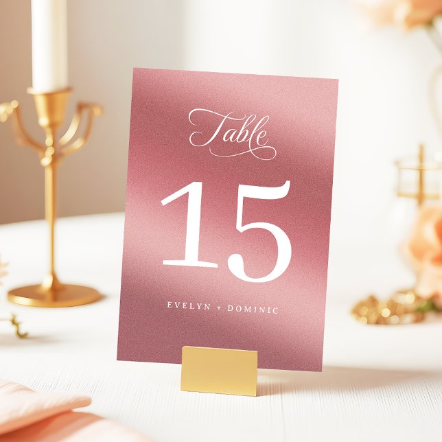 Numéro De Table Mariage Moderne Élégant Rose Gold (Créateur téléchargé)