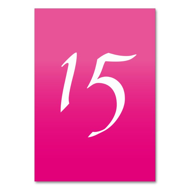 Numéro De Table Mariage moderne Hot Pink Ombre (Par défaut)