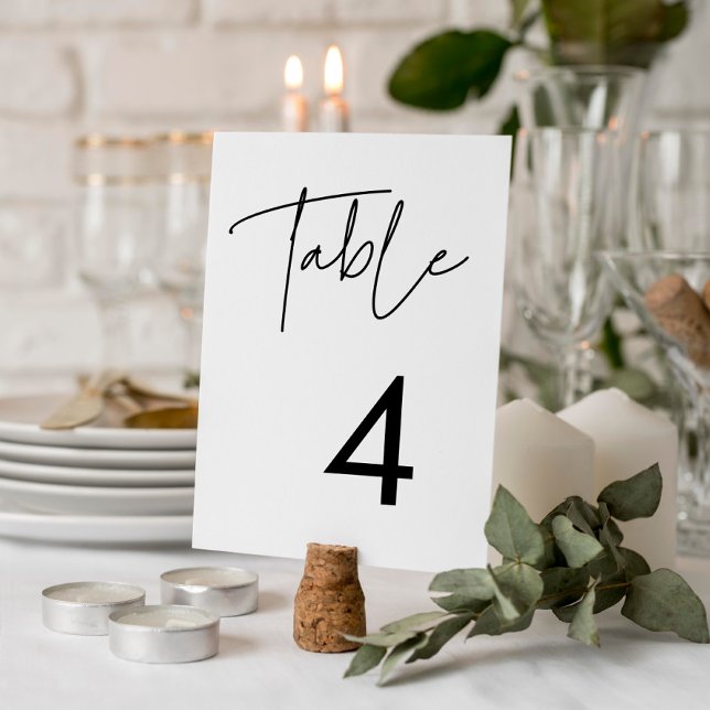 Numéro De Table Mariage moderne minimaliste (Créateur téléchargé)
