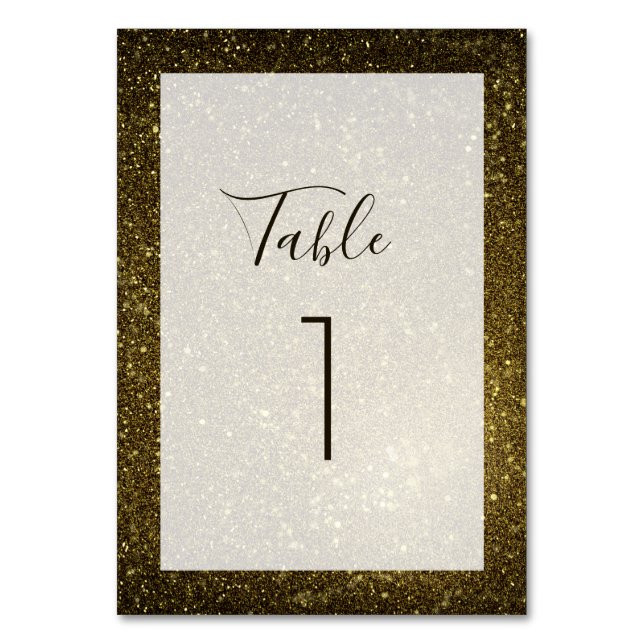 Numéro De Table Mariage moderne noir et or (Par défaut)