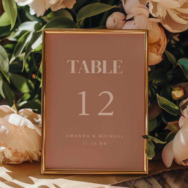Numéro De Table Mariage moderne rose pâle (Créateur téléchargé)