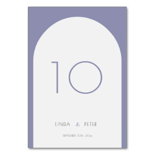 Numéro De Table Mariage moderne simple arc violet