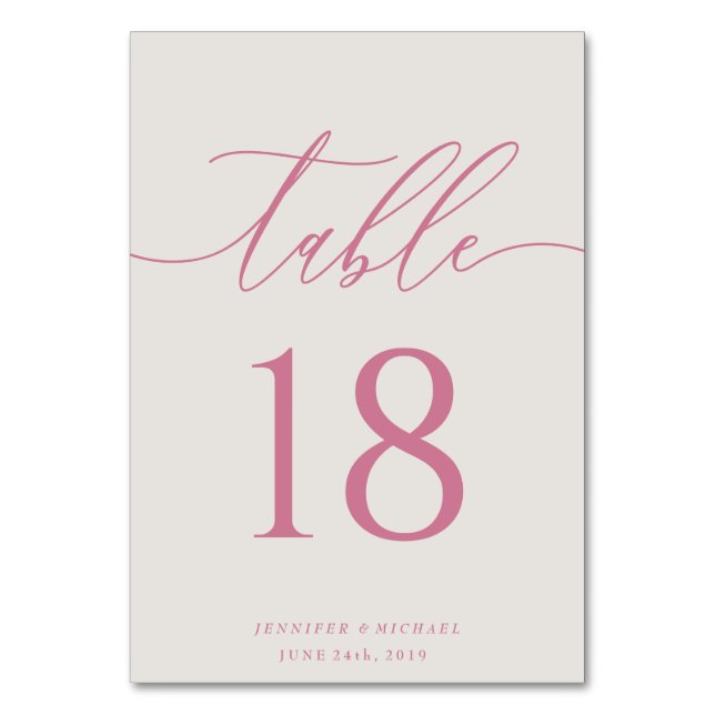 Numéro De Table Mariage Moderne Simple Élégant Assise Rose Beige (Par défaut)