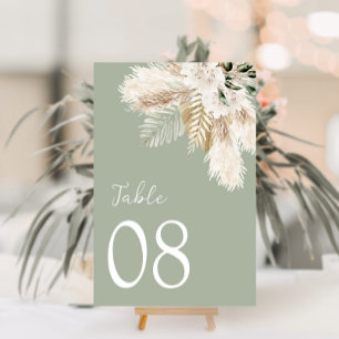Numéro De Table mariage moderne vert sauge