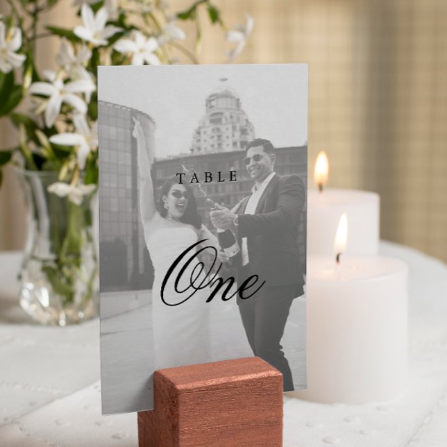 Numéro De Table Mariage Monogramme minimaliste moderne (Créateur téléchargé)