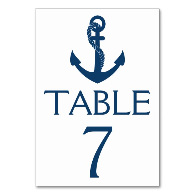 Numéro De Table Mariage nautique Numéro de tableau Marine Ancre Pl (Par défaut)