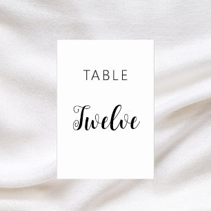 Numéro De Table Mariage noir blanc