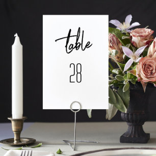 Numéro De Table Mariage noir blanc moderne et personnalisé
