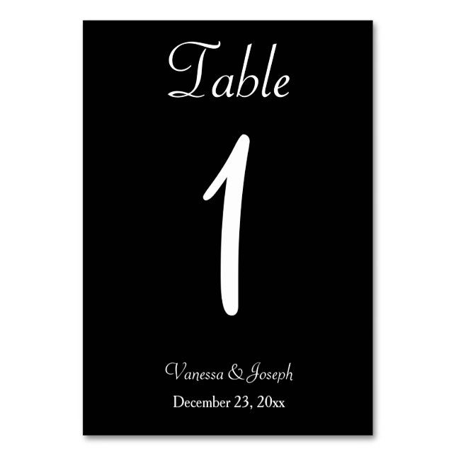 Numéro De Table Mariage noir blanc n° de la table (Par défaut)