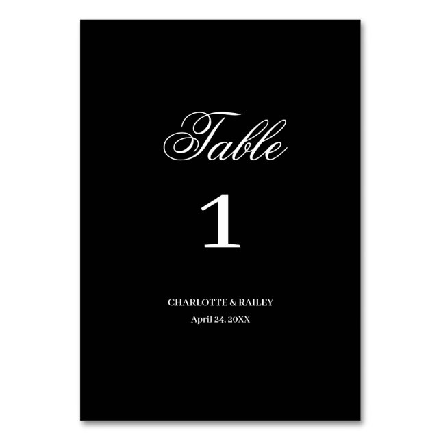 Numéro De Table Mariage noir et blanc (Par défaut)