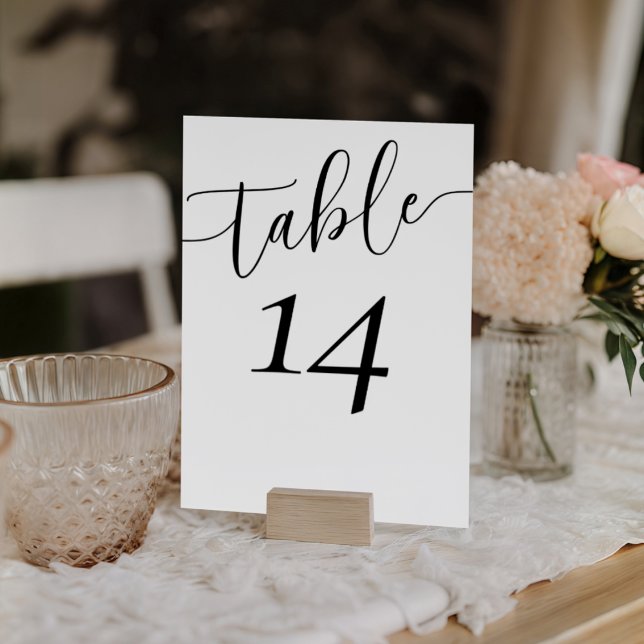 Numéro De Table Mariage noir et blanc moderne (Créateur téléchargé)