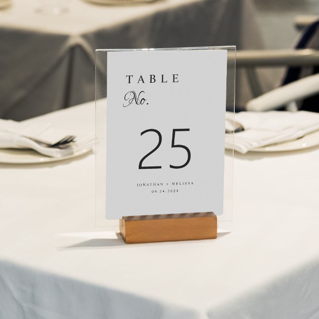 Numéro De Table Mariage noir et blanc moderne (Créateur téléchargé)