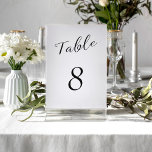 Numéro De Table Mariage noir et blanc simple et élégant<br><div class="desc">Elégant moderne classique classique de calligraphie noire script mariage réception carte de table blanche modèle avec NUMÉRO ÉDITABLE. VEUILLEZ NOTER que pour commander différents numéros, vous devez les customiser et les mettre dans le panier un par un (une carte sans 1, une autre sans 2, etc). Vous pouvez modifier la...</div>