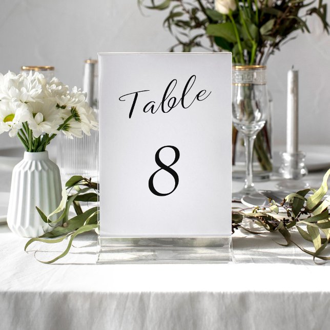 Numéro De Table Mariage noir et blanc simple et élégant (Créateur téléchargé)