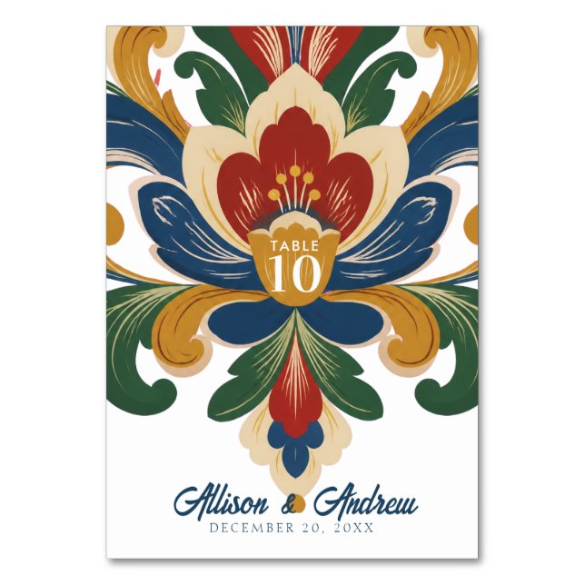 Numéro De Table Mariage norvégien Rosemaling (Par défaut)