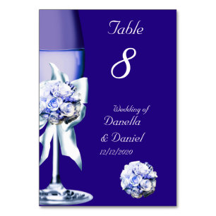 Numéro De Table Mariage Numéro de tableau Silver Blue Navy 2