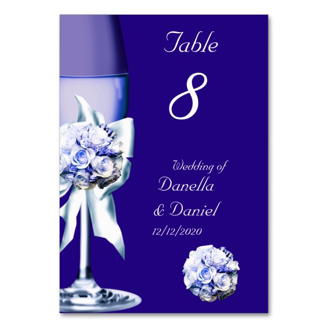 Numéro De Table Mariage Numéro de tableau Silver Blue Navy 2 (Par défaut)