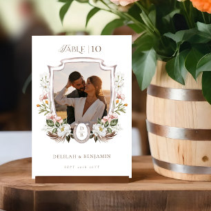 Numéro De Table Mariage occidental Boho Floral Photo Crest Horsesh