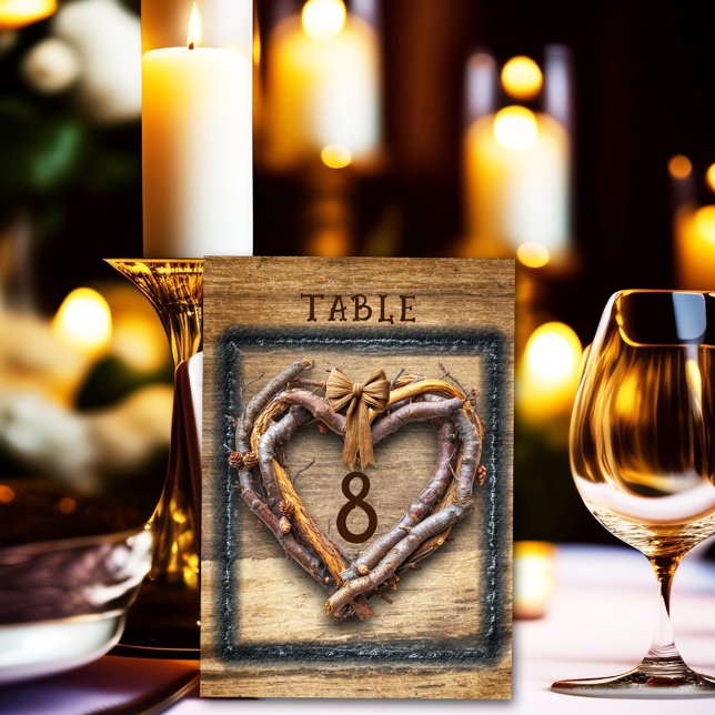 Numéro De Table Mariage occidental Twig Cadres, Boots Wagon Wheel (Créateur téléchargé)