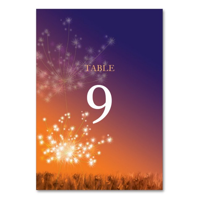 Numéro De Table Mariage Ombre des Dandelions du coucher du soleil (Par défaut)