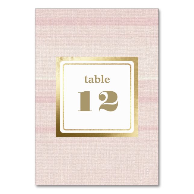 Numéro De Table Mariage or Motif en bande rose (Par défaut)