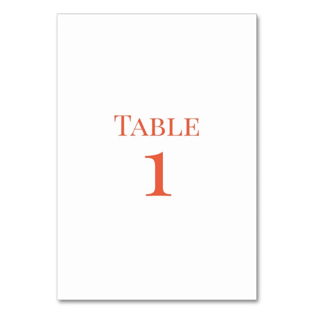 Numéro De Table Mariage orange (Par défaut)