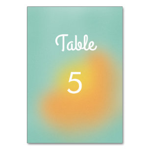 Numéro De Table Mariage orange de la menthe colorée en gras