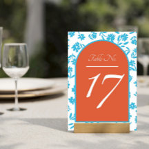 Mariage Orange Verona Sunset Blue Flowers