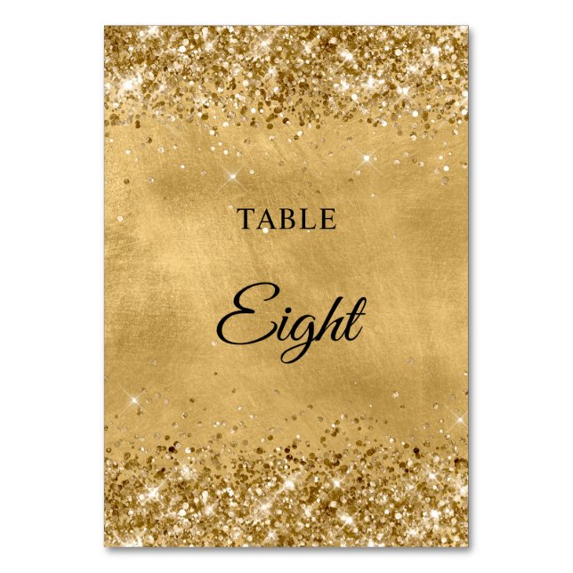 Numéro De Table Mariage Pailleté Or (Par défaut)