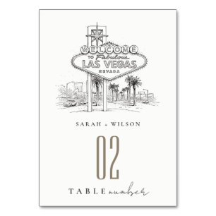 Numéro De Table Mariage paysage croquis Las Vegas Nevada