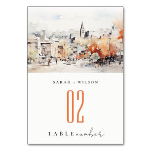 Numéro De Table Mariage Paysager Chic Greenville Caroline du Sud