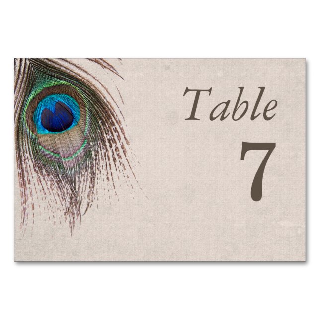 Numéro De Table Mariage Peacock (Devant)