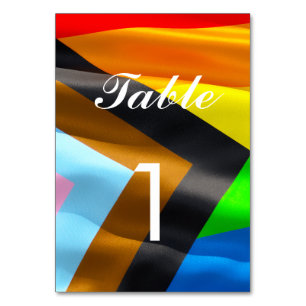Numéro De Table Mariage personnalisé de typographie du drapeau de