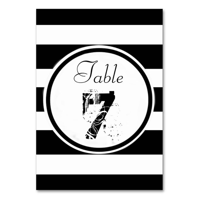 Numéro De Table Mariage personnalisé N&B (Par défaut)