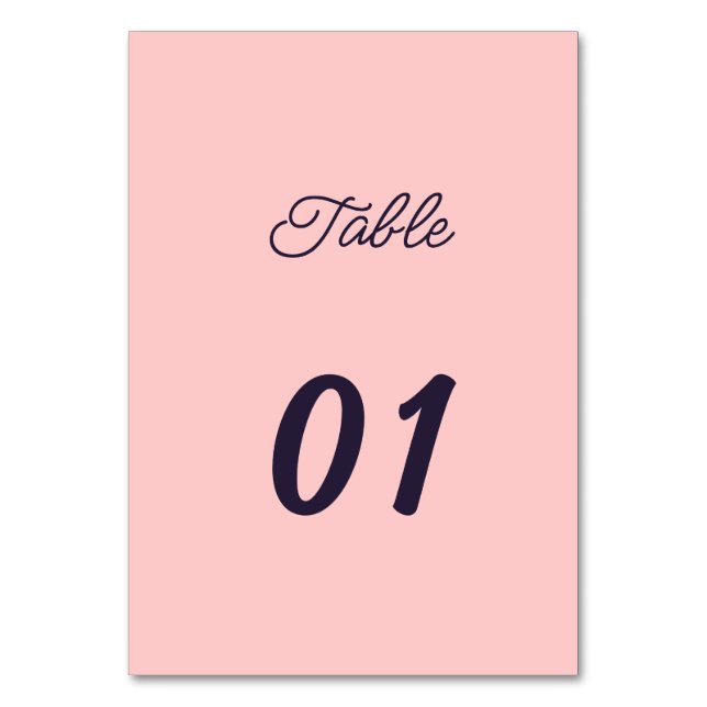 Numéro De Table Mariage personnalisé simple Peach (Par défaut)
