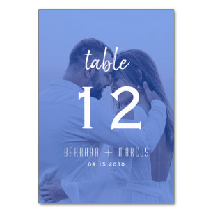 Numéro De Table Mariage Photo Bleu