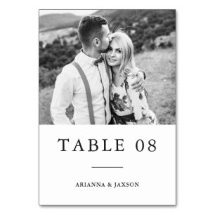 Numéro De Table Mariage photo minimaliste noir blanc