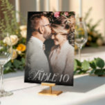 Numéro De Table Mariage photo moderne élégante<br><div class="desc">Calligraphie moderne élégante Mariage photo Numéro de tableau</div>
